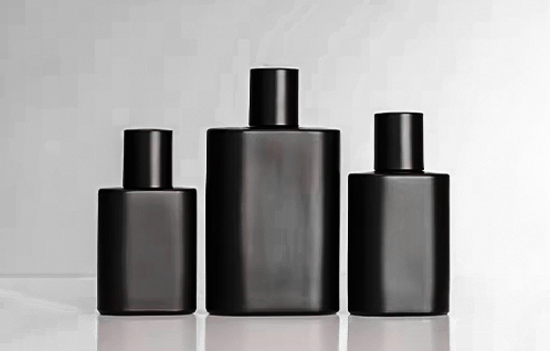 30ml 50ml 100ml매트 블랙 플랫 유리 미스트 스프레이 향수병, 블랙 캡 포함