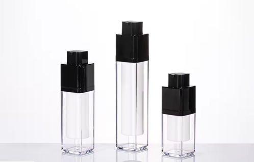 15ml 30ml 50ml 스퀘어 프로스트 아크릴 트위스트 업 화장품 스킨 케어 파운데이션 로션 포장 에어리스 펌프 병